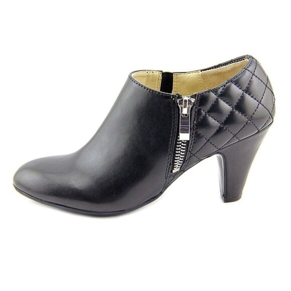 NATURALIZER Leather Berrets Ankle Boots Heel Black 10 - Picture 7 of 10